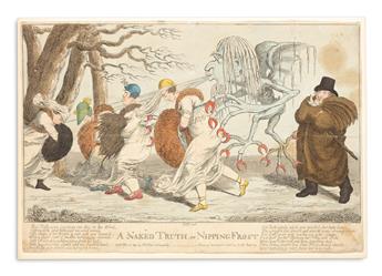 (SATIRE.) Group of 19 engraved English caricatures and satires,